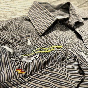 LAZER CAT Custom embroidered western shirt - mens size Large